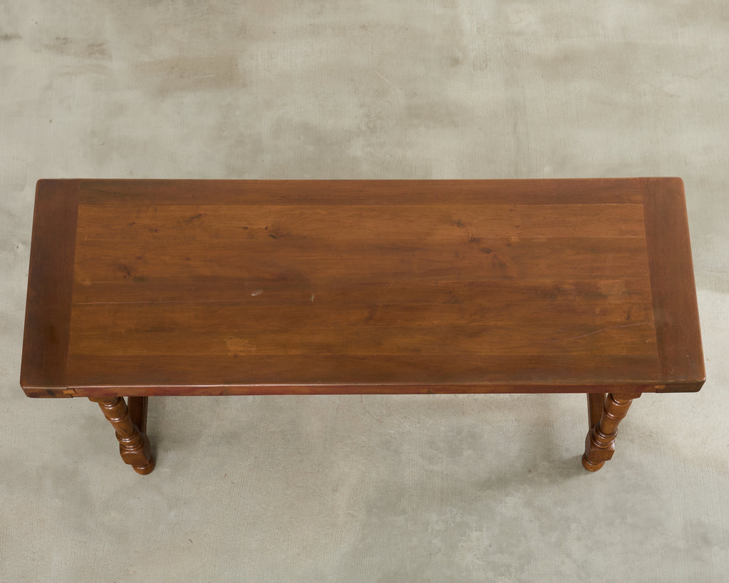 Country English Provincial Walnut Farmhouse Trestle Dining Table 8 Ft.