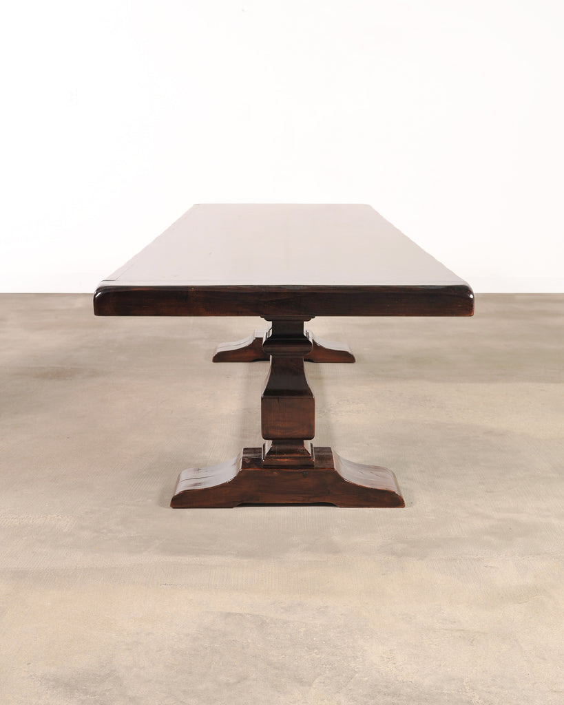 Country Italian Provincial Oak Farmhouse Trestle Dining Table 10 Ft