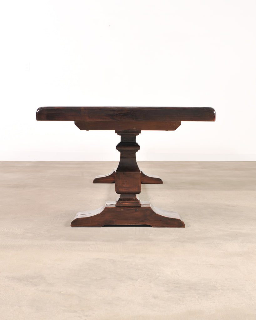 Country Italian Provincial Oak Farmhouse Trestle Dining Table 10 Ft