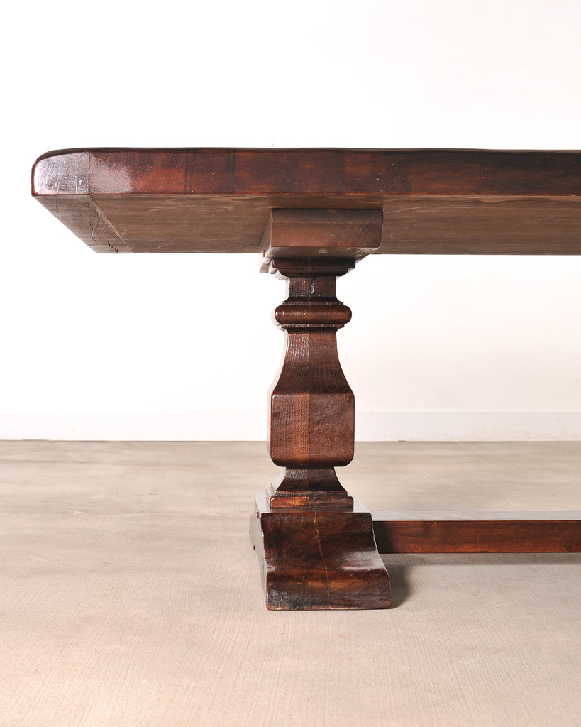 Country Italian Provincial Oak Farmhouse Trestle Dining Table 10 Ft