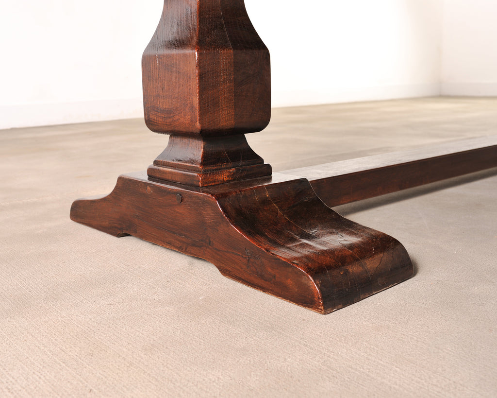 Country Italian Provincial Oak Farmhouse Trestle Dining Table 10 Ft