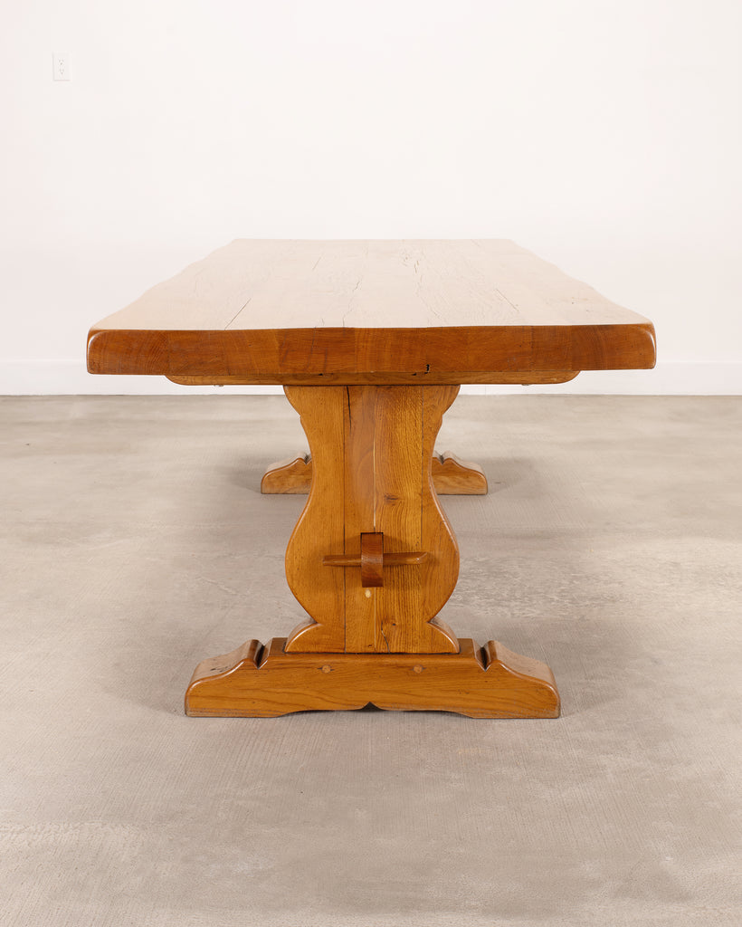 Rustic French Provincial Farmhouse Trestle Dining Table 8 Ft.