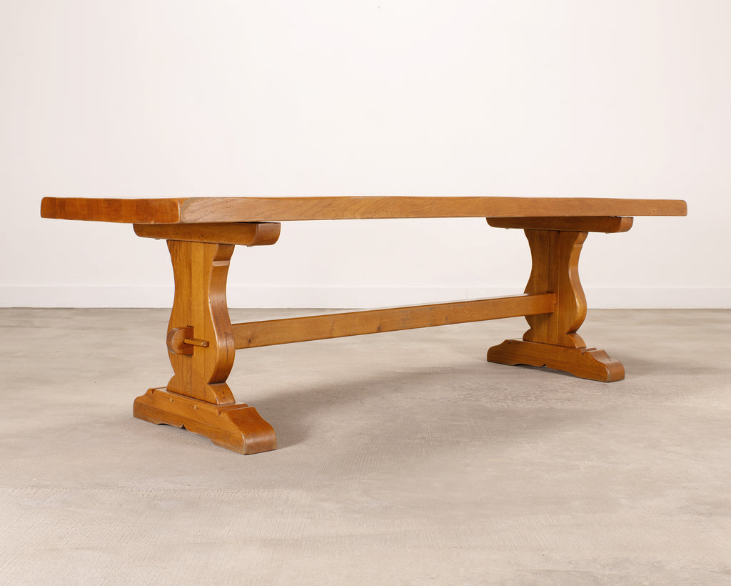 Rustic French Provincial Farmhouse Trestle Dining Table 8 Ft.