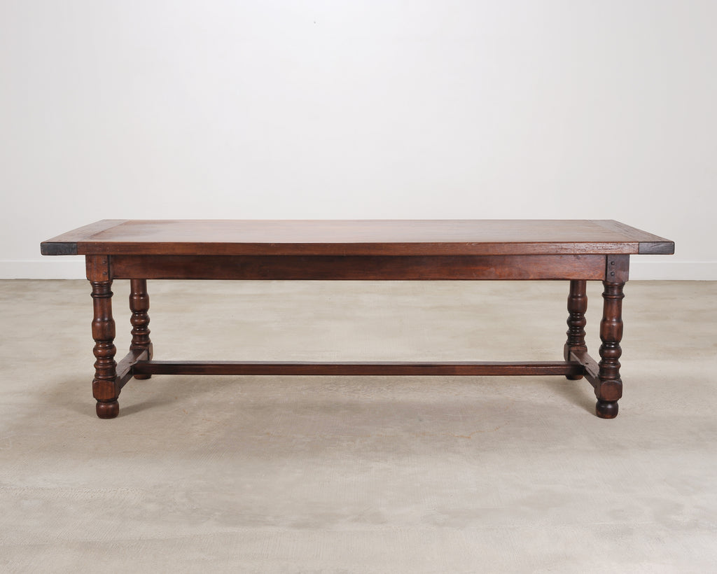 Country French Provincial Mahogany Farmhouse Dining Table 8 Ft