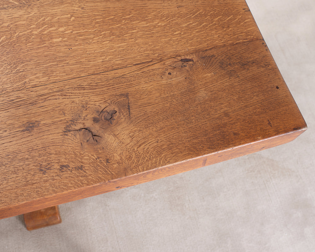 Country French Provincial Oak Farmhouse Trestle Dining Table 10 Ft