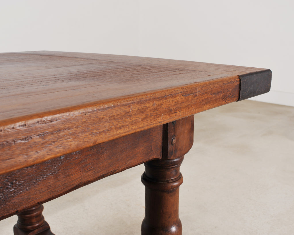 Country French Provincial Mahogany Farmhouse Dining Table 8 Ft