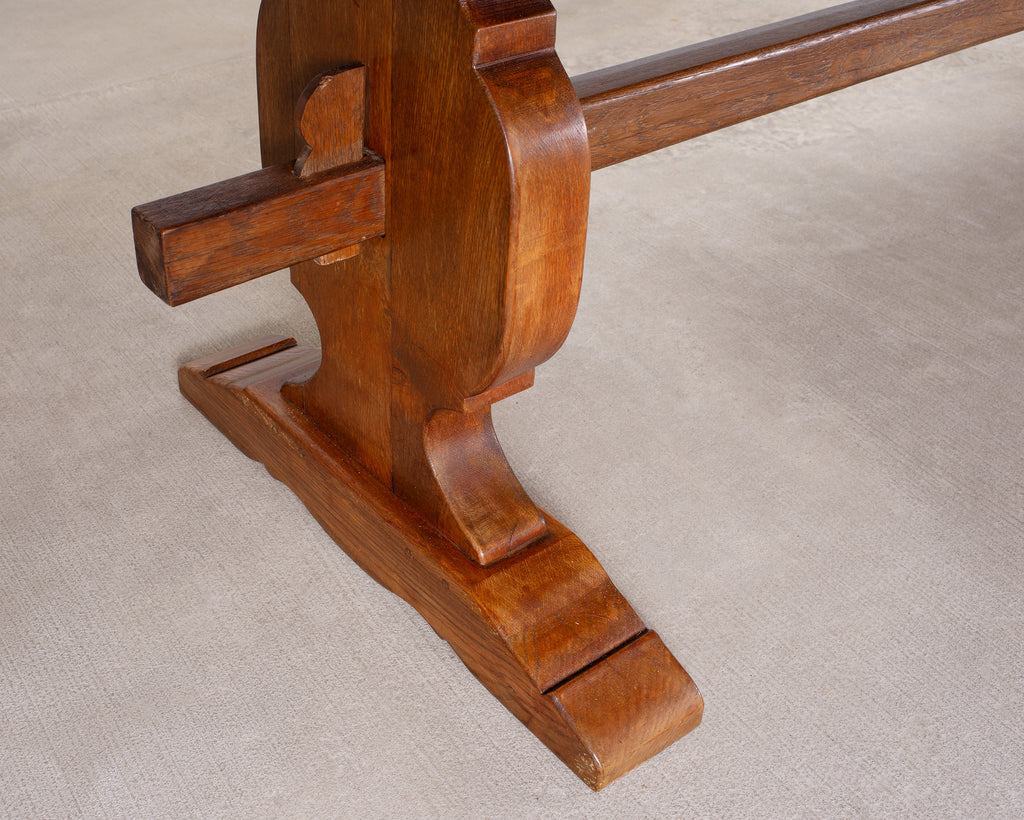 Country French Provincial Oak Farmhouse Trestle Dining Table 10 Ft