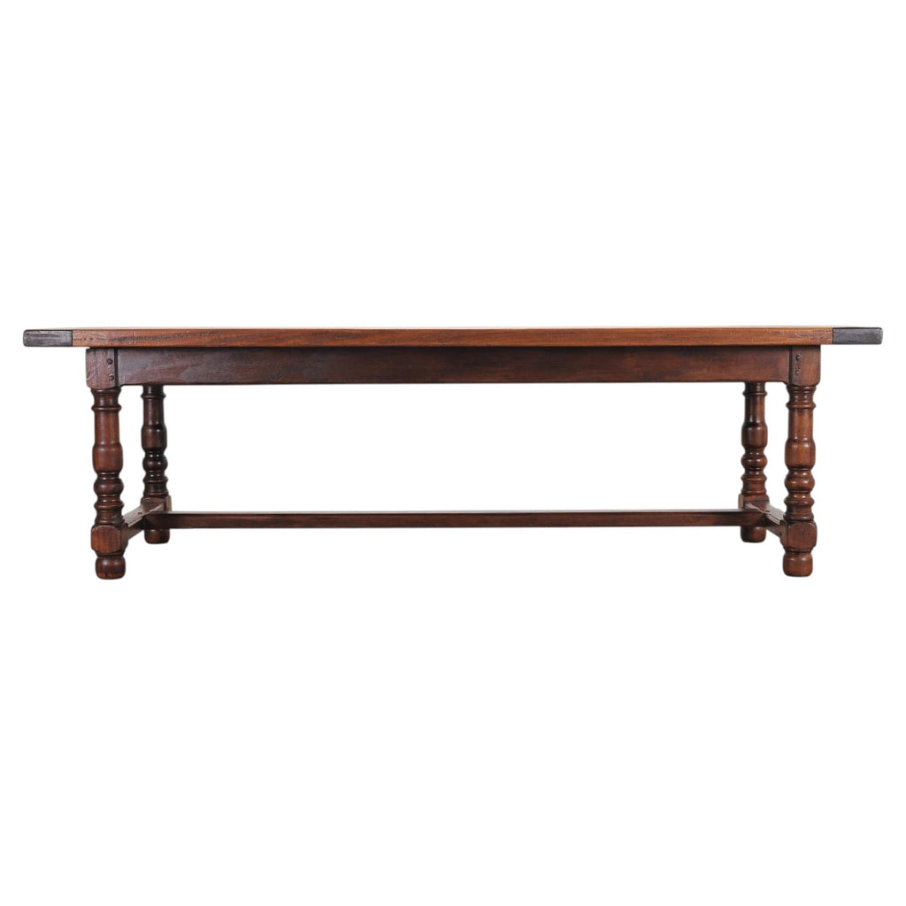 Country French Provincial Mahogany Farmhouse Dining Table 8 Ft
