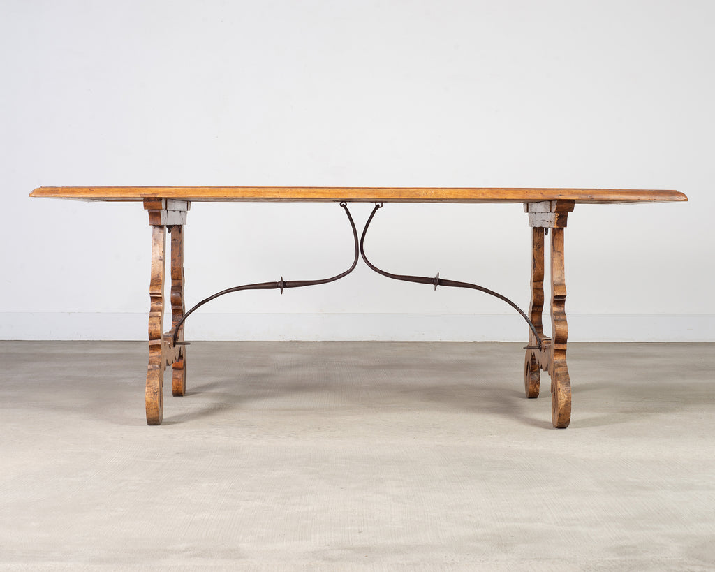 18th Century Spanish Baroque Walnut Dining Library Table