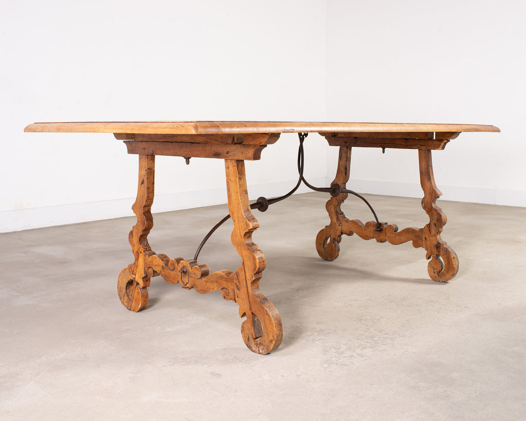 18th Century Spanish Baroque Walnut Dining Library Table
