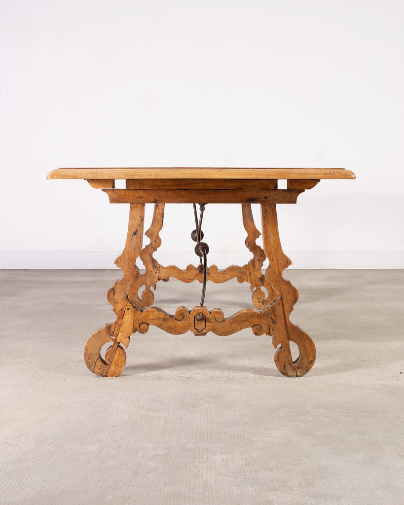 18th Century Spanish Baroque Walnut Dining Library Table