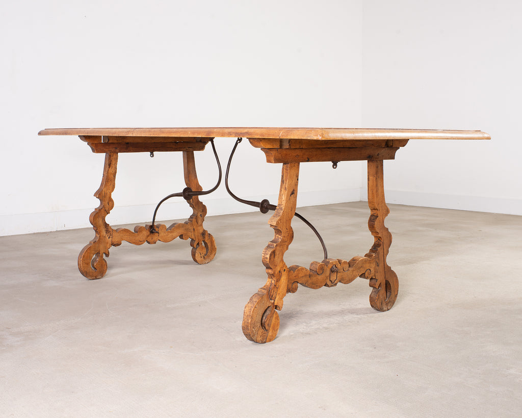 18th Century Spanish Baroque Walnut Dining Library Table
