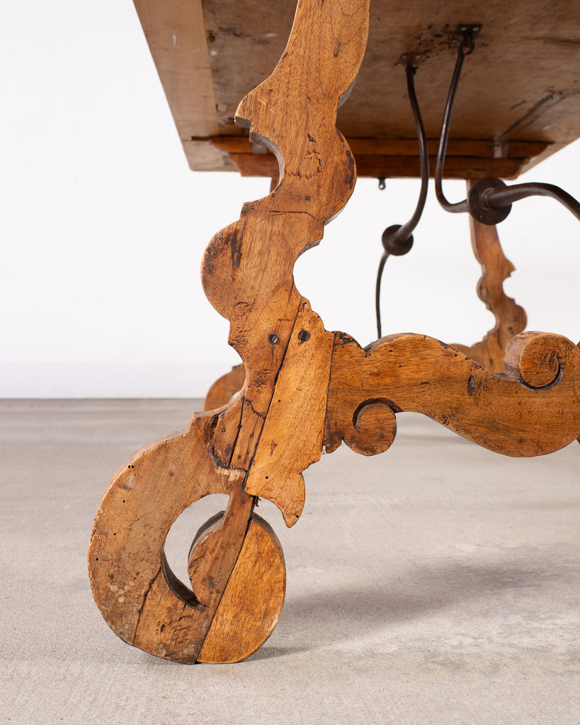 18th Century Spanish Baroque Walnut Dining Library Table