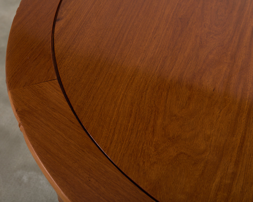 Chinese Chippendale Faux Bamboo Hardwood Extending Dining Table