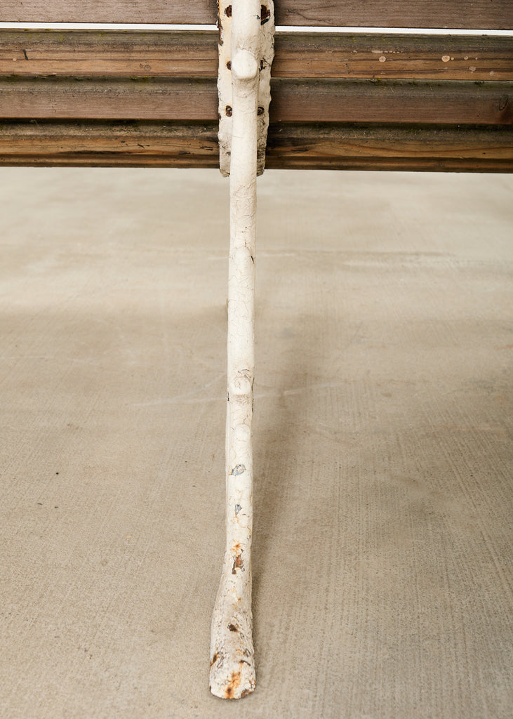 Country English Victorian Faux Bois Iron Garden Bench