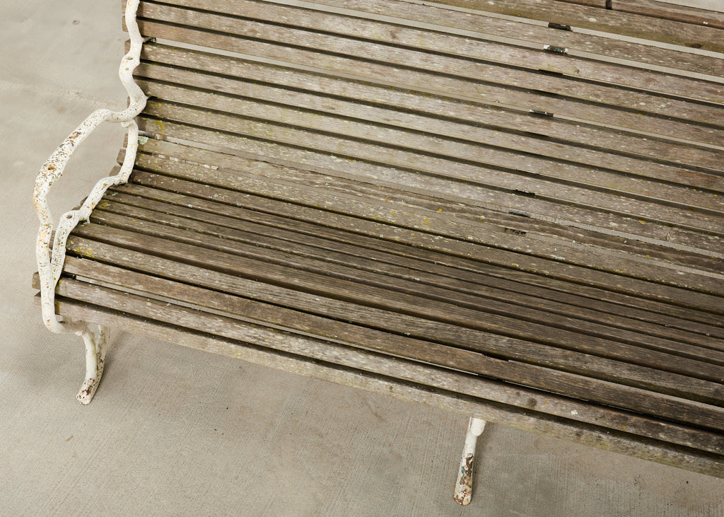 Country English Victorian Faux Bois Iron Garden Bench