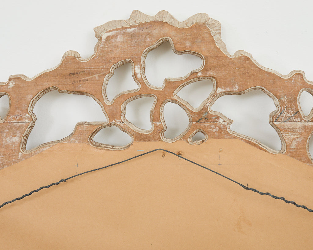 Italian Carved Twig Branch Faux Bois Wall Mirror