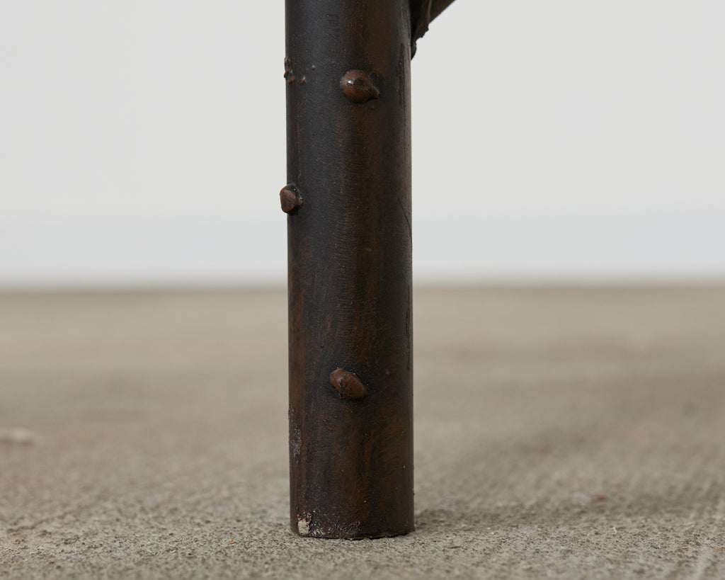 Pair of Faux Bamboo Bronzed Iron Demilune Planter Jardinieres