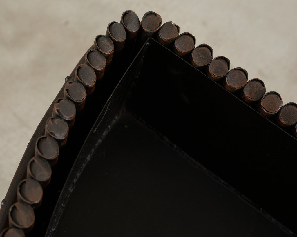 Pair of Faux Bamboo Bronzed Iron Demilune Planter Jardinieres