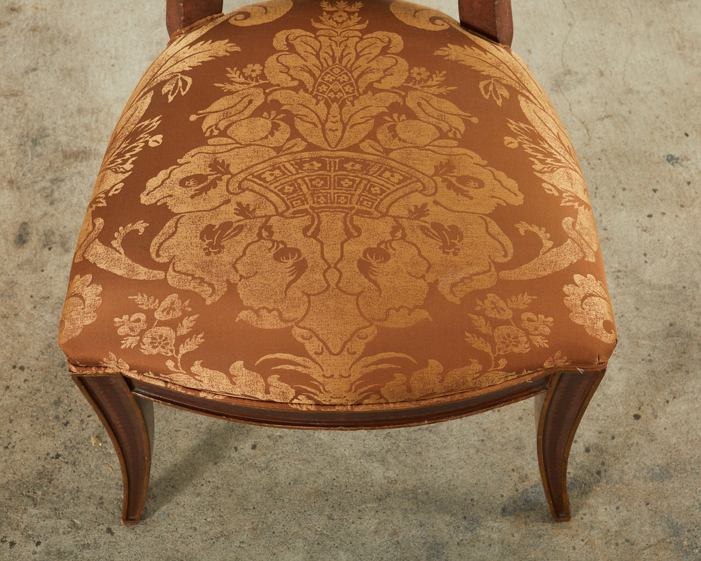 Set of Four Rose Tarlow Feather Chairs with Fortuny Seats