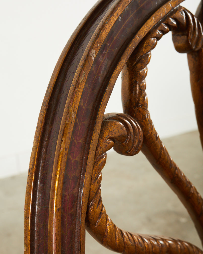 Set of Four Rose Tarlow Feather Chairs with Fortuny Seats