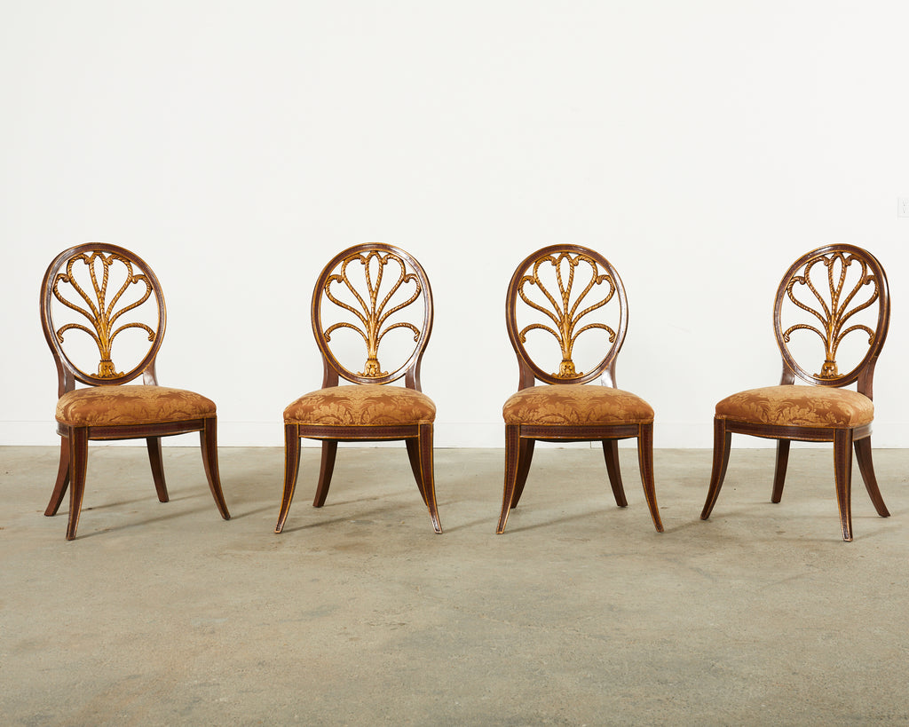Set of Four Rose Tarlow Feather Chairs with Fortuny Seats