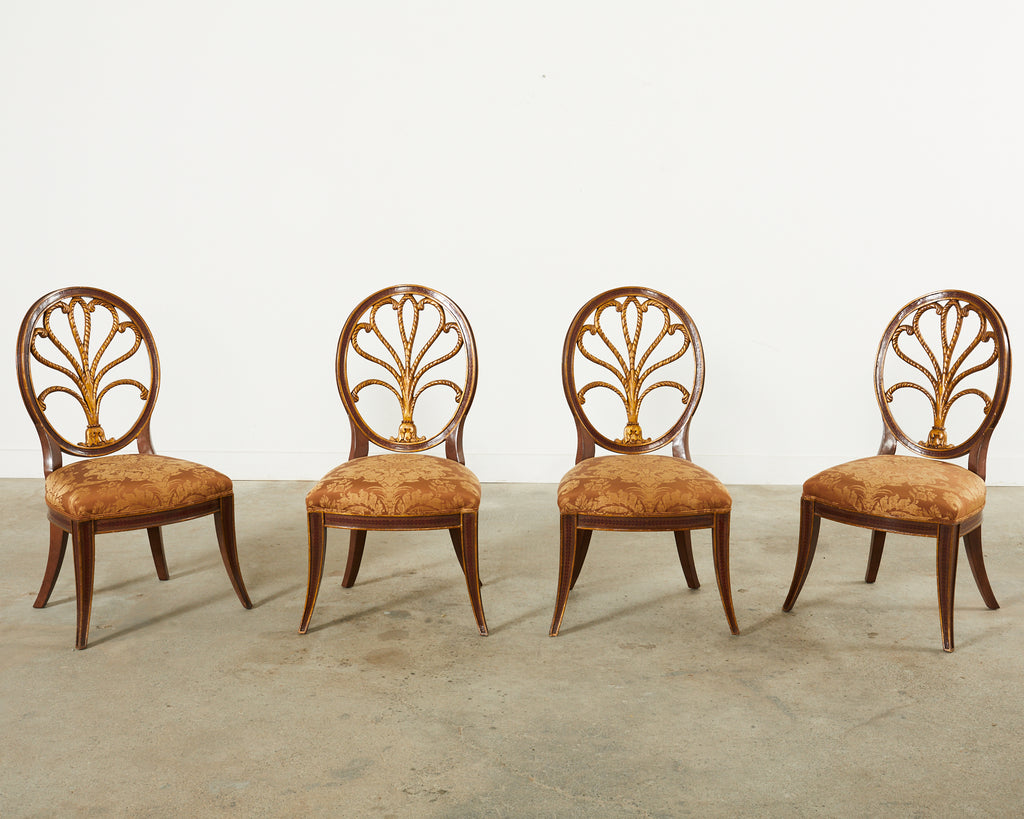 Set of Four Rose Tarlow Feather Chairs with Fortuny Seats