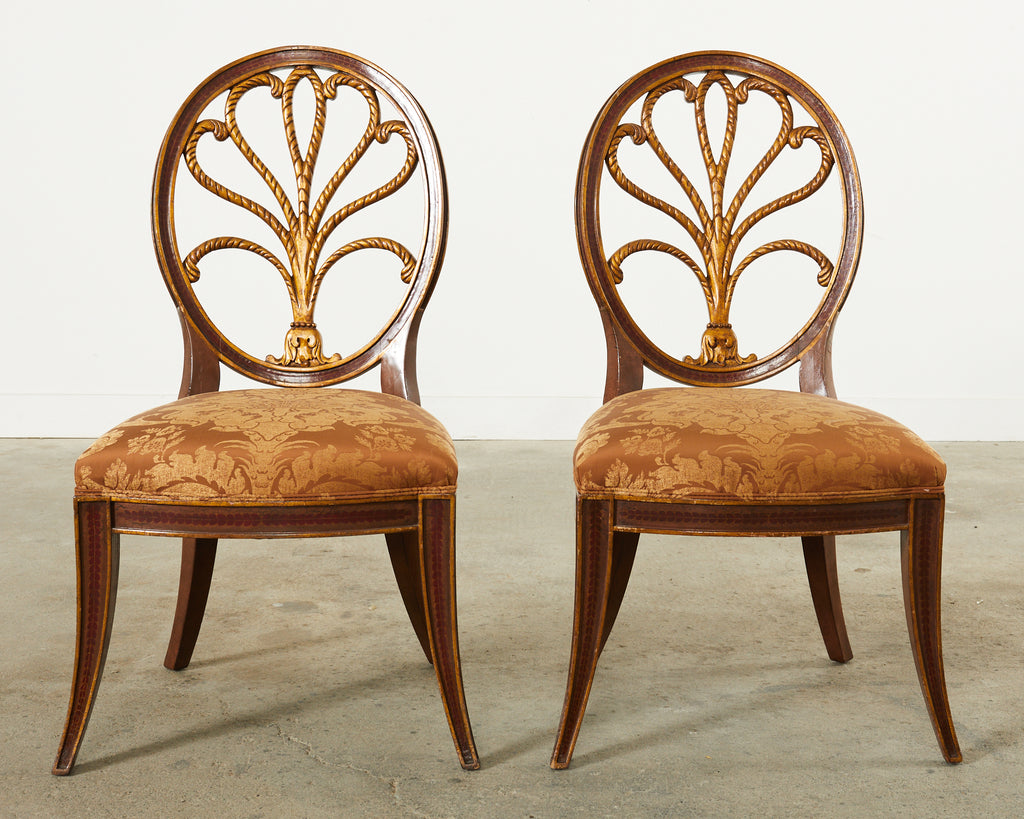 Set of Four Rose Tarlow Feather Chairs with Fortuny Seats