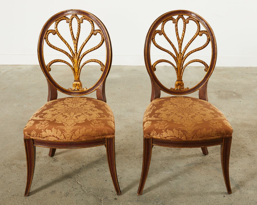 Set of Four Rose Tarlow Feather Chairs with Fortuny Seats