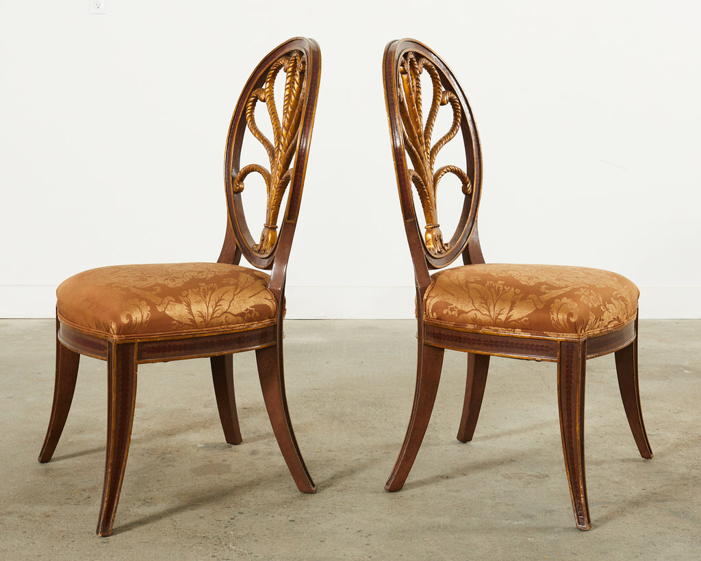 Set of Four Rose Tarlow Feather Chairs with Fortuny Seats