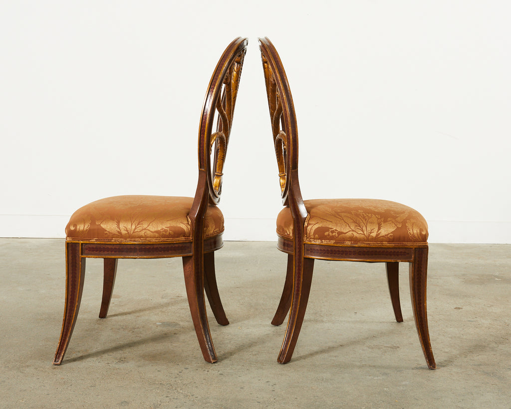 Set of Four Rose Tarlow Feather Chairs with Fortuny Seats