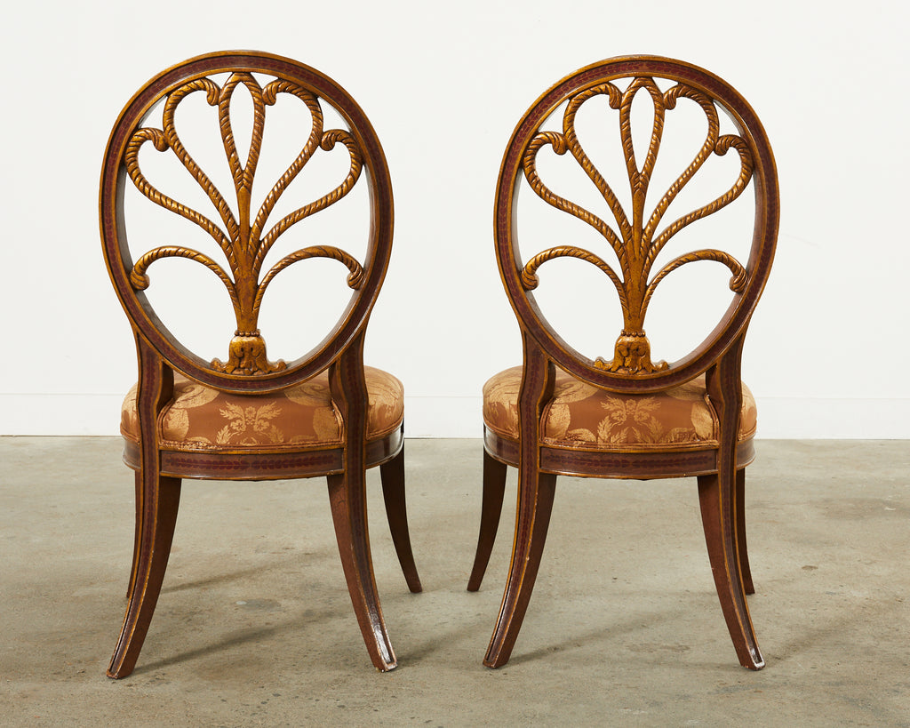 Set of Four Rose Tarlow Feather Chairs with Fortuny Seats