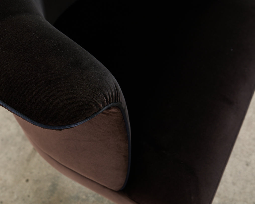 Pair of Fendi Casa Velvet Chrome Tulip Chairs