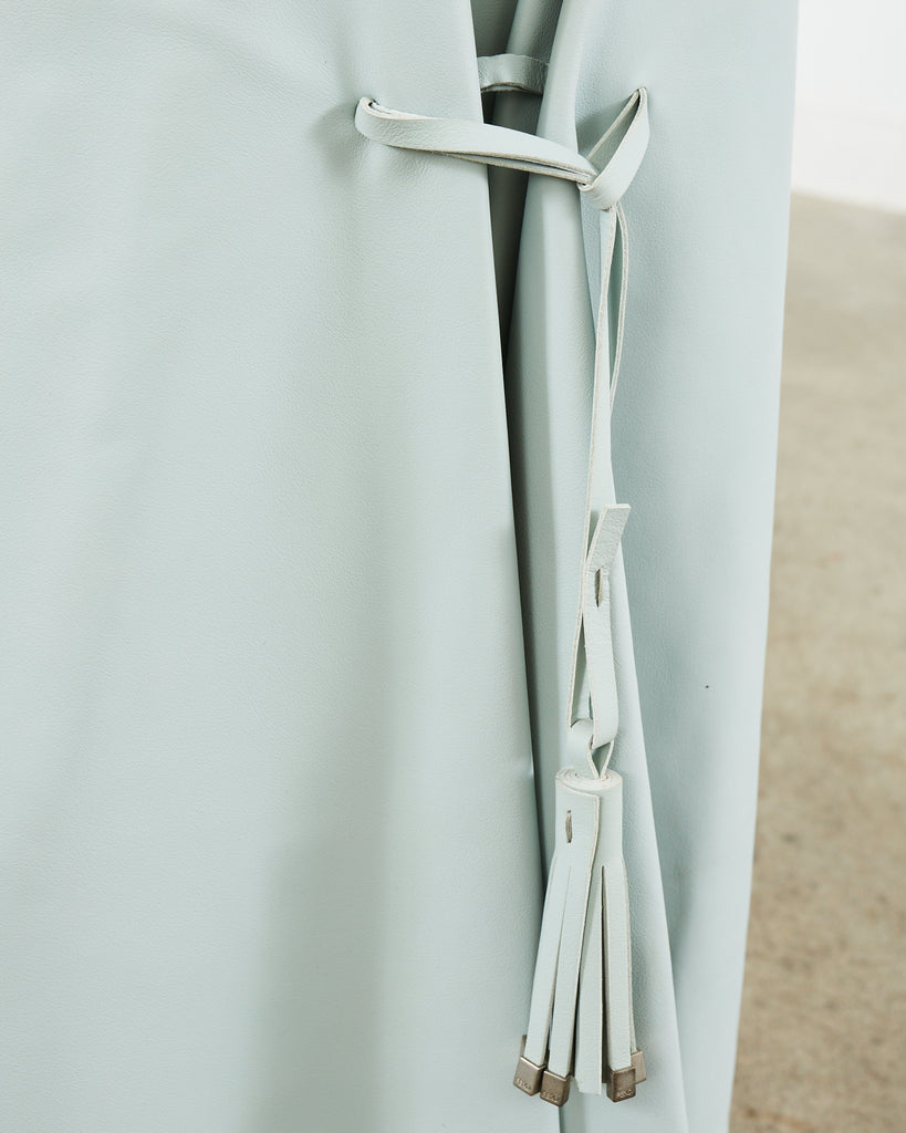 Pair of Fendi Casa Arctic Blue Leather Tunica Lounge Chairs