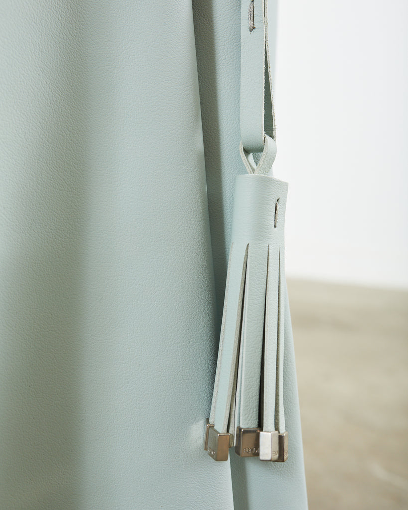 Pair of Fendi Casa Arctic Blue Leather Tunica Lounge Chairs