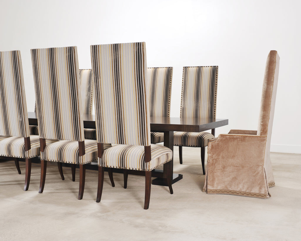 Ferrell + Mittman Art Deco Style Dining Table and 12 Chairs