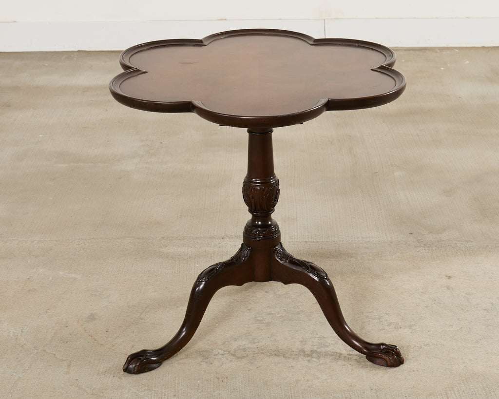 English Georgian Style Clover Leaf Flip-Top Table