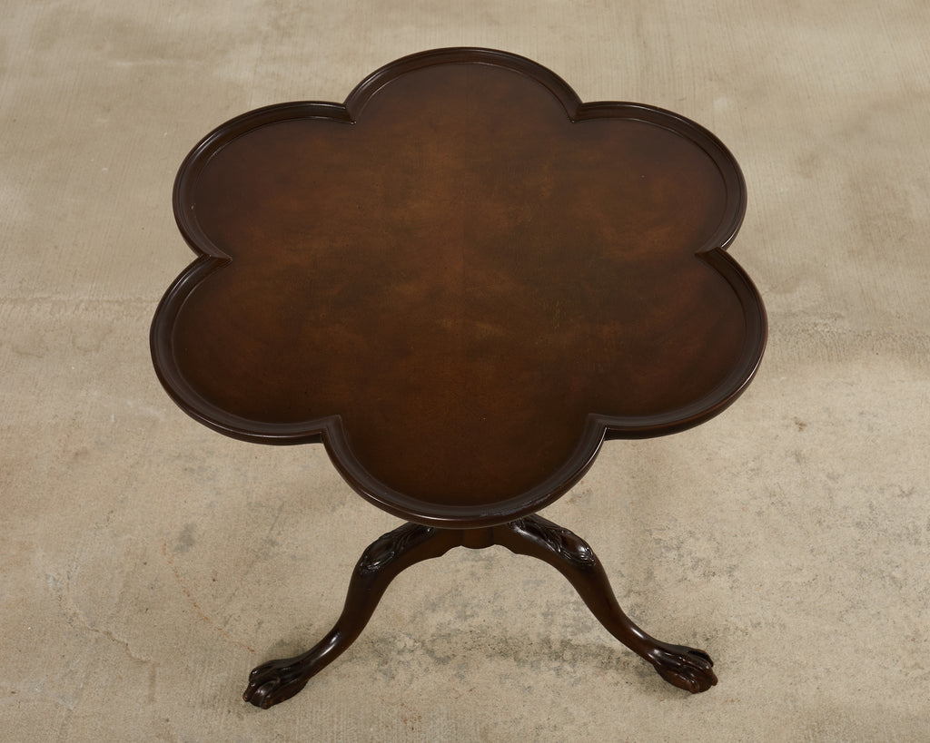 English Georgian Style Clover Leaf Flip-Top Table