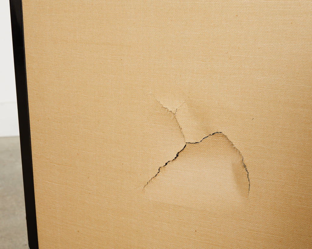 Japanese Showa Four Panel Screen Hanaguruma Flower Cart