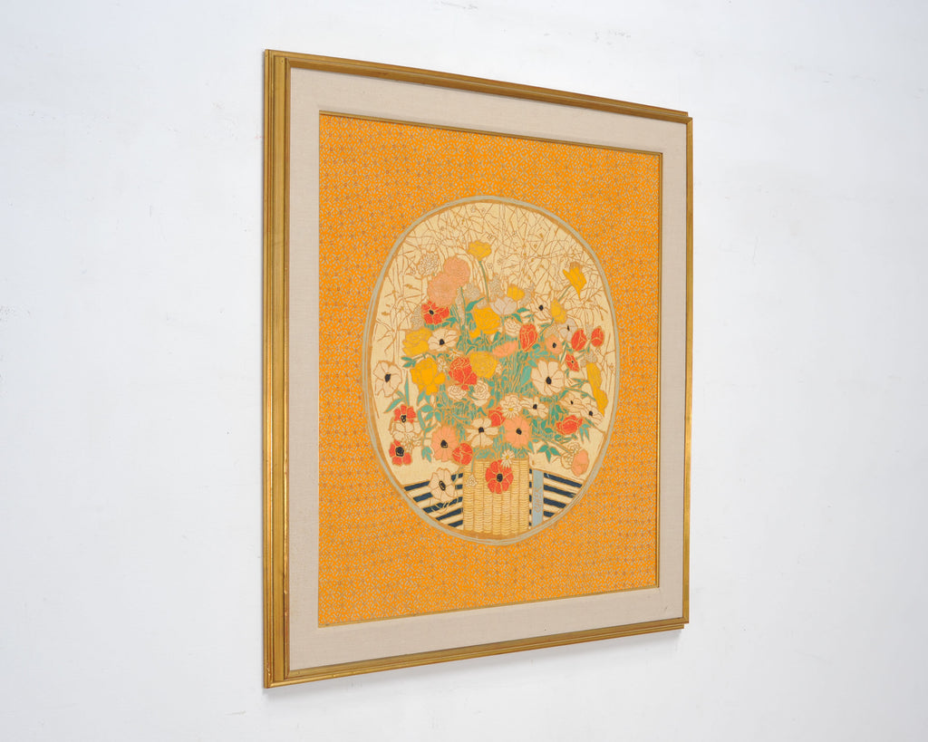 Dorothy Cutter "Yellow Oval Mixed Bouquet" Oil on Board 1973