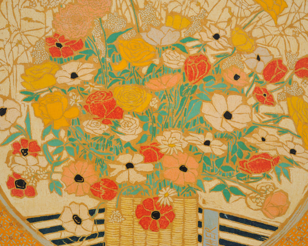 Dorothy Cutter "Yellow Oval Mixed Bouquet" Oil on Board 1973