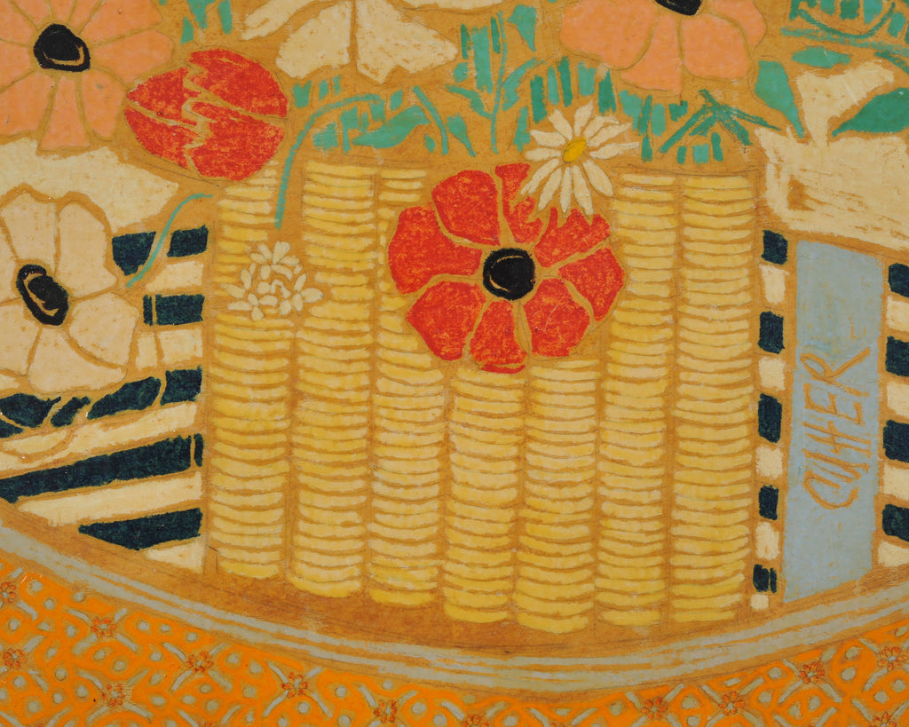 Dorothy Cutter "Yellow Oval Mixed Bouquet" Oil on Board 1973