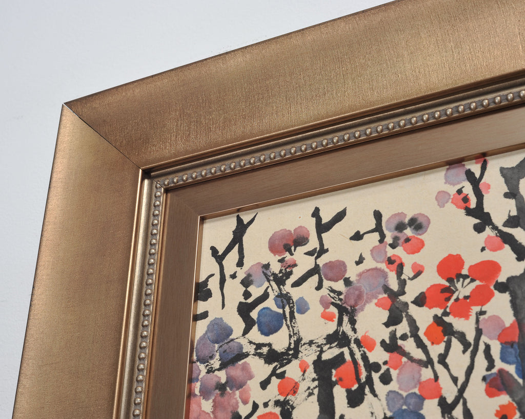 Japanese Floral and Blossom Panorama Watercolor Painting 6 Ft