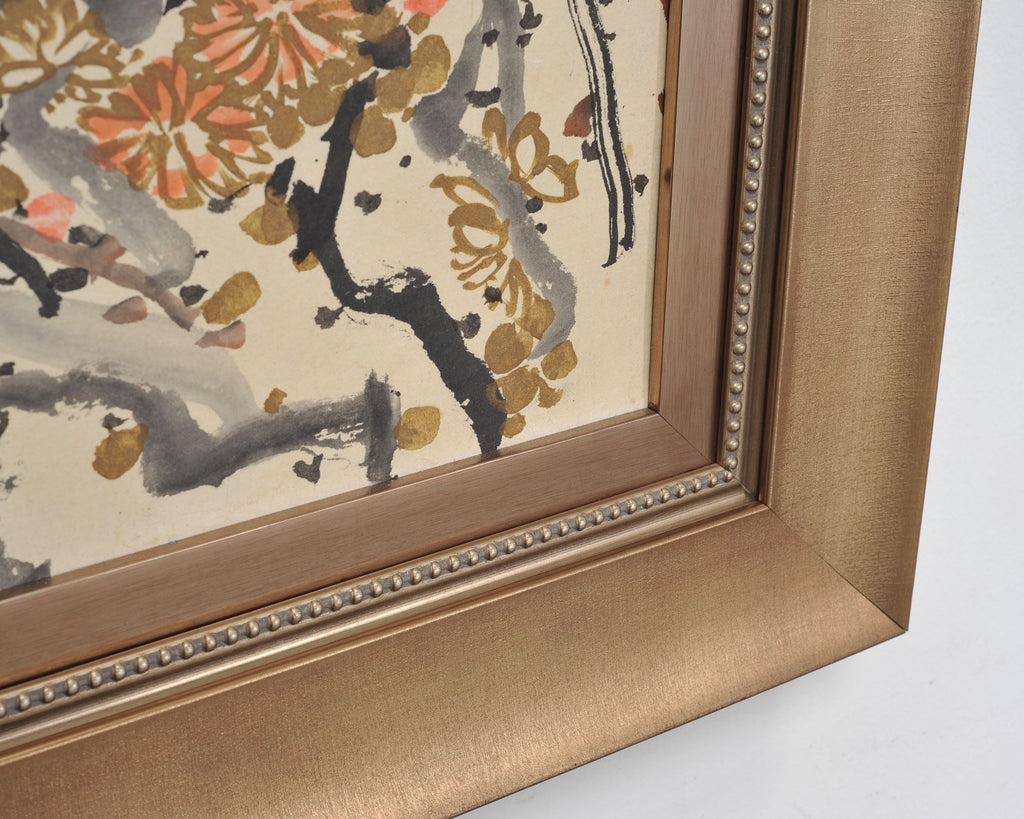 Japanese Floral and Blossom Panorama Watercolor Painting 6 Ft