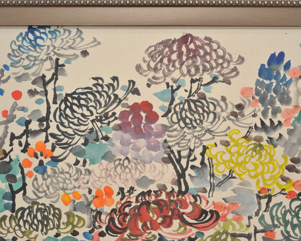 Japanese Floral and Blossom Panorama Watercolor Painting 6 Ft