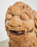 Monumental Chinese Carved Wonder Foo Dog Lion Temple Sculpture
