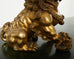 Pair of Chinese Bronzed Metal Buddhist Temple Foo Dogs Lions