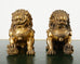 Pair of Chinese Bronzed Metal Buddhist Temple Foo Dogs Lions