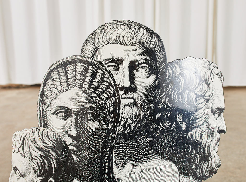 Fornasetti Neoclassical Trompe l'oeil Teste Antiche Umbrella Stand