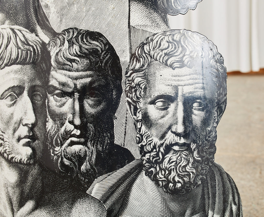 Fornasetti Neoclassical Trompe l'oeil Teste Antiche Umbrella Stand